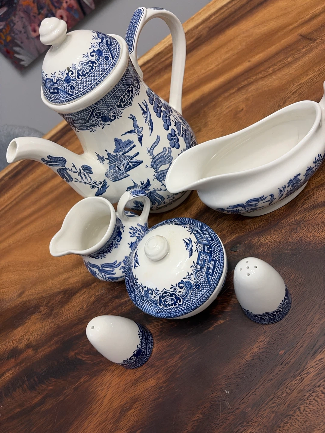 Churchill Willow Blue Coffee Pot