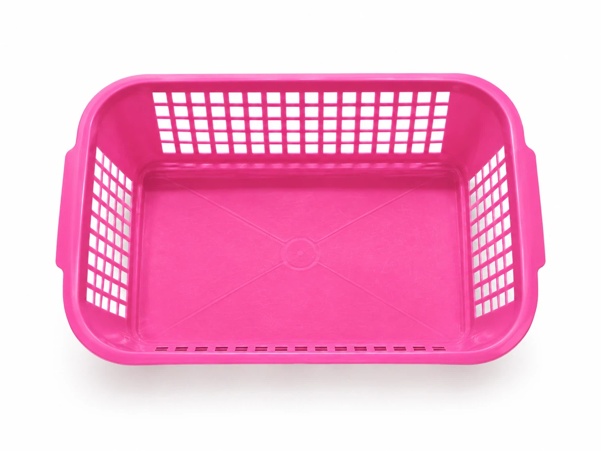 Vintage 90s Deadstock Hot Pink Storage Basket - photo 2