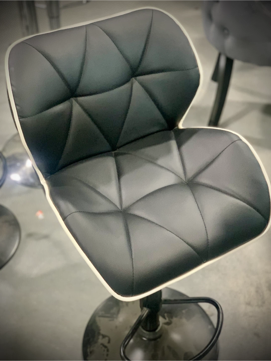 Black Quilted Bar Stool