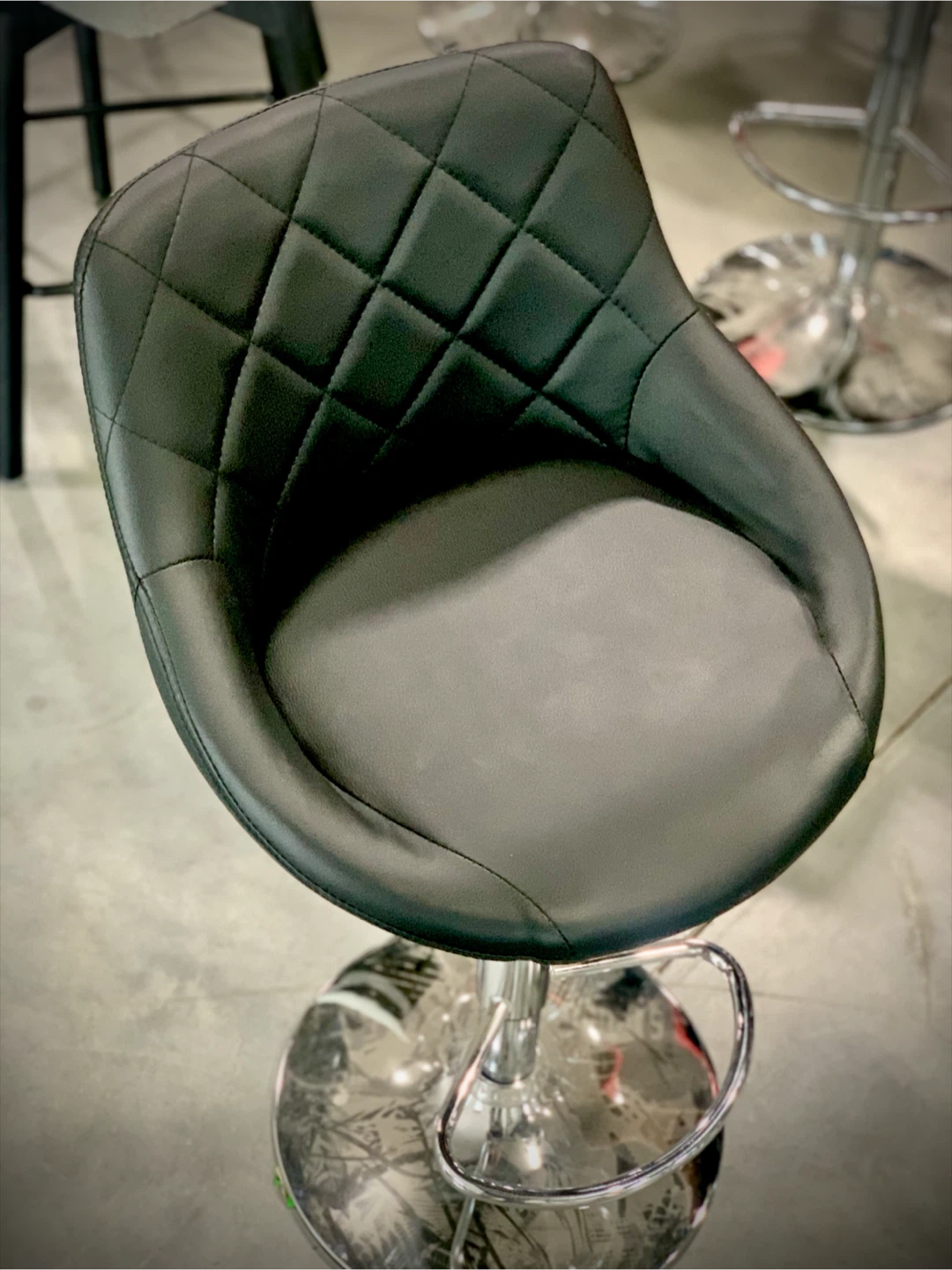 Black Quilted Bar Stool - photo 3