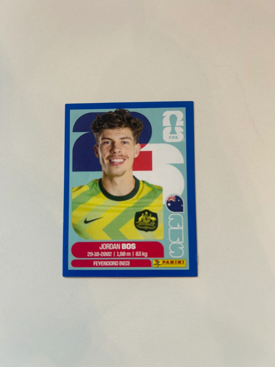 Panini Jordan Bos FIFA World Cup 2026 Trading Card