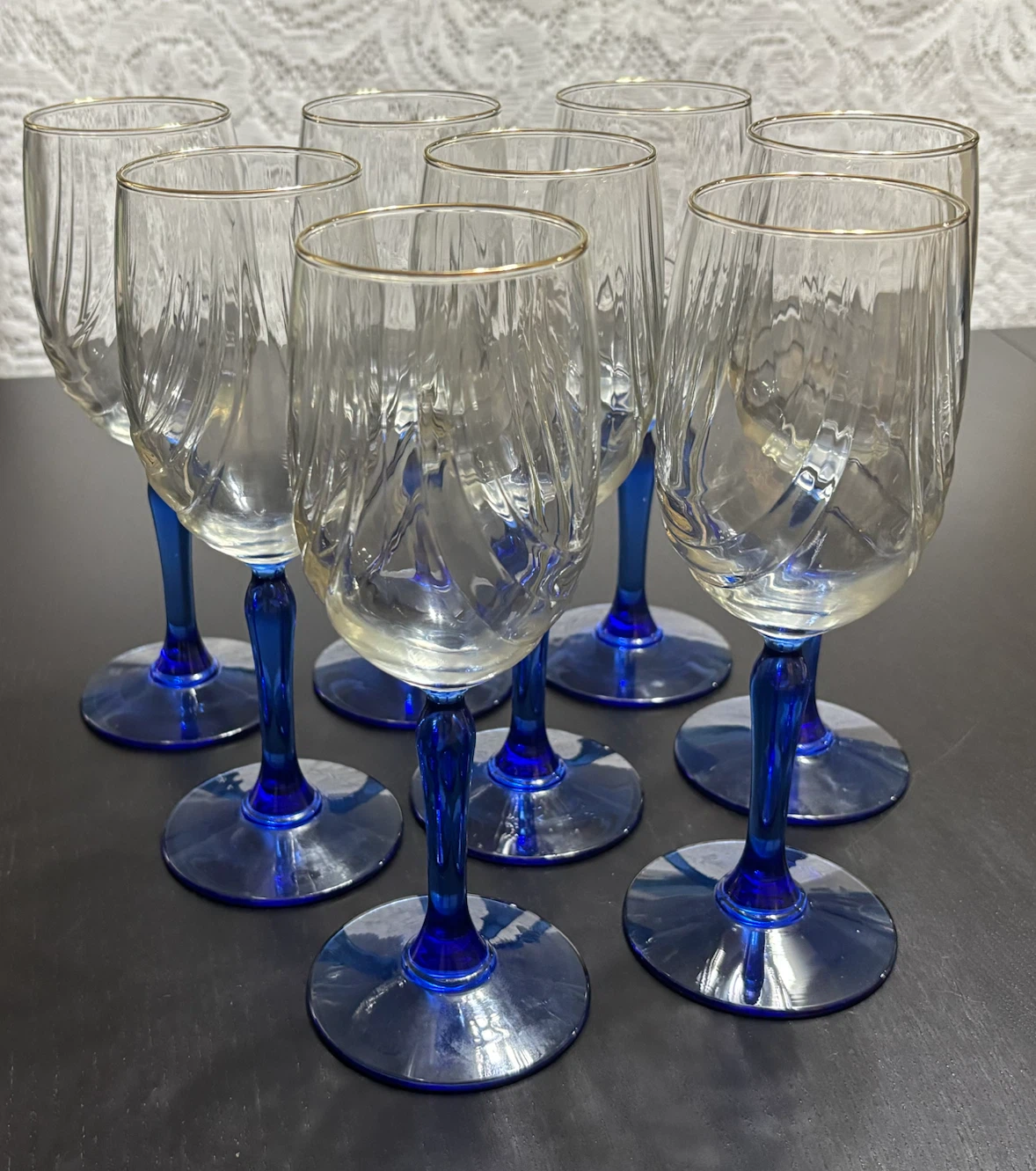 Set of 8 Vintage Lenox Wine Glasses with Gold Rim - photo 2
