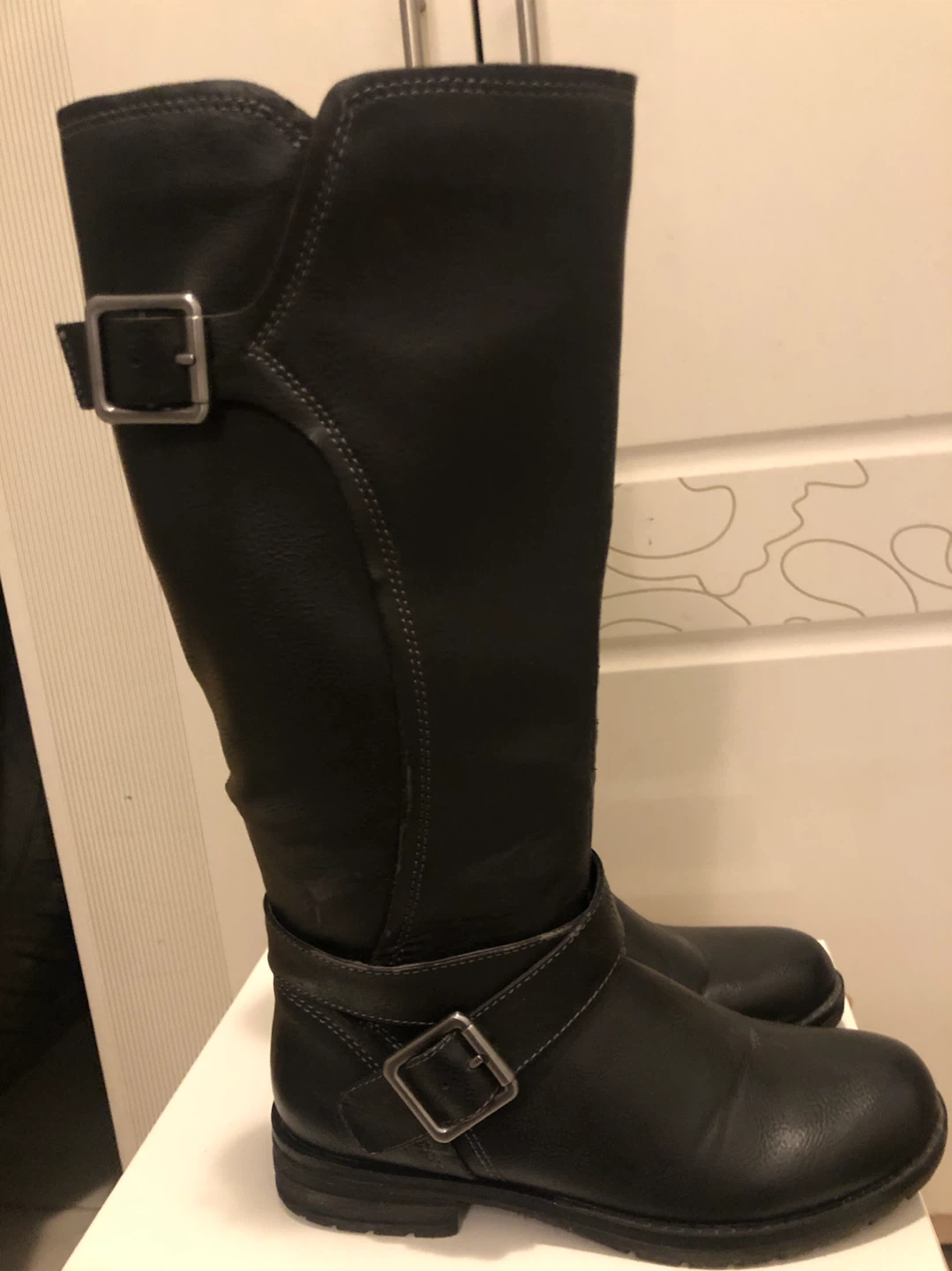 Black Knee-High Buckle Boots - photo 5