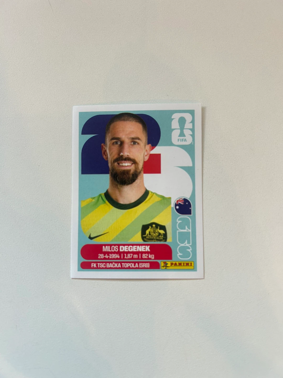 Panini FIFA World Cup 2026 Milos Degenek Sticker