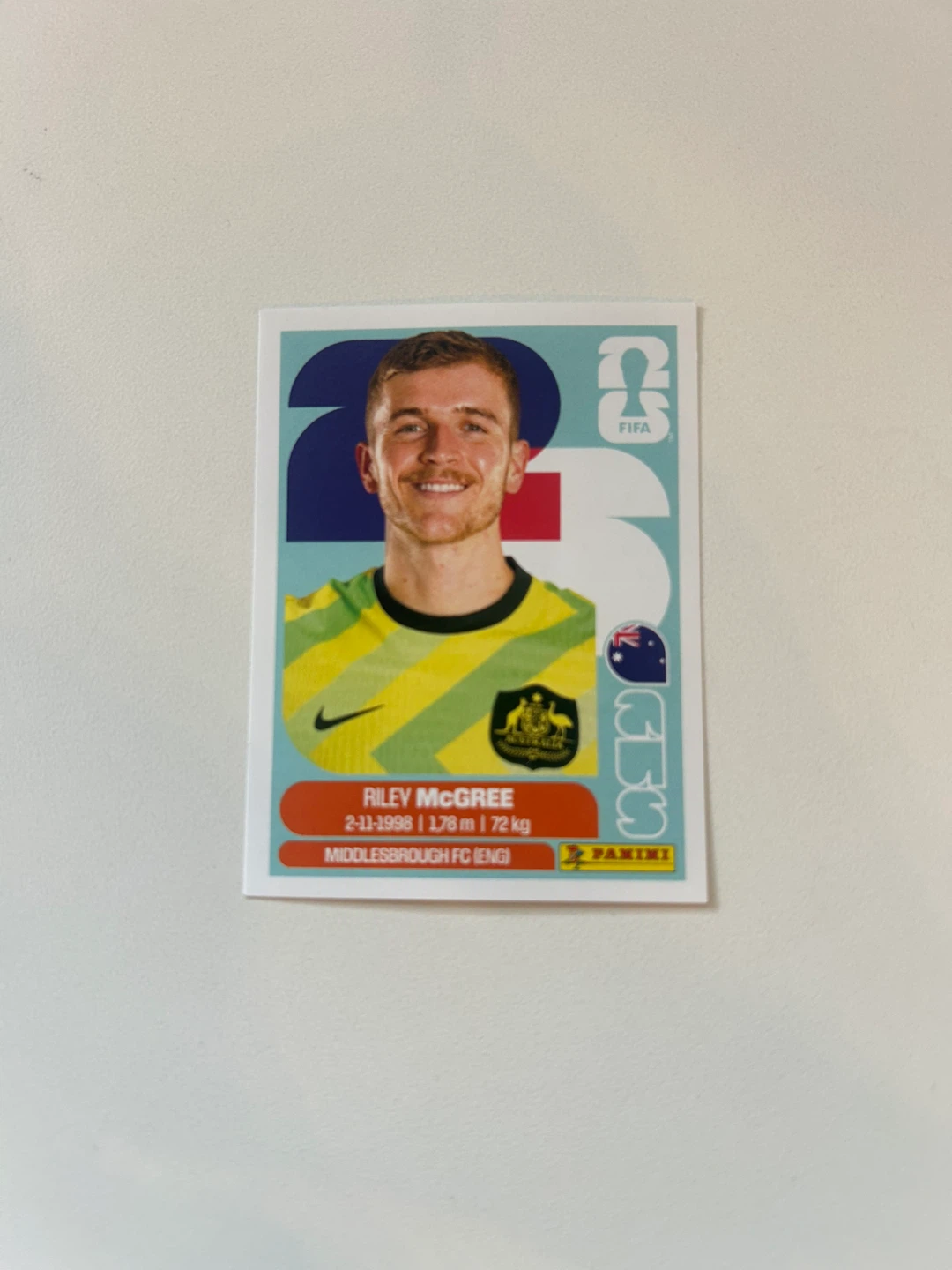 Panini FIFA World Cup 2026 Riley McGree Card
