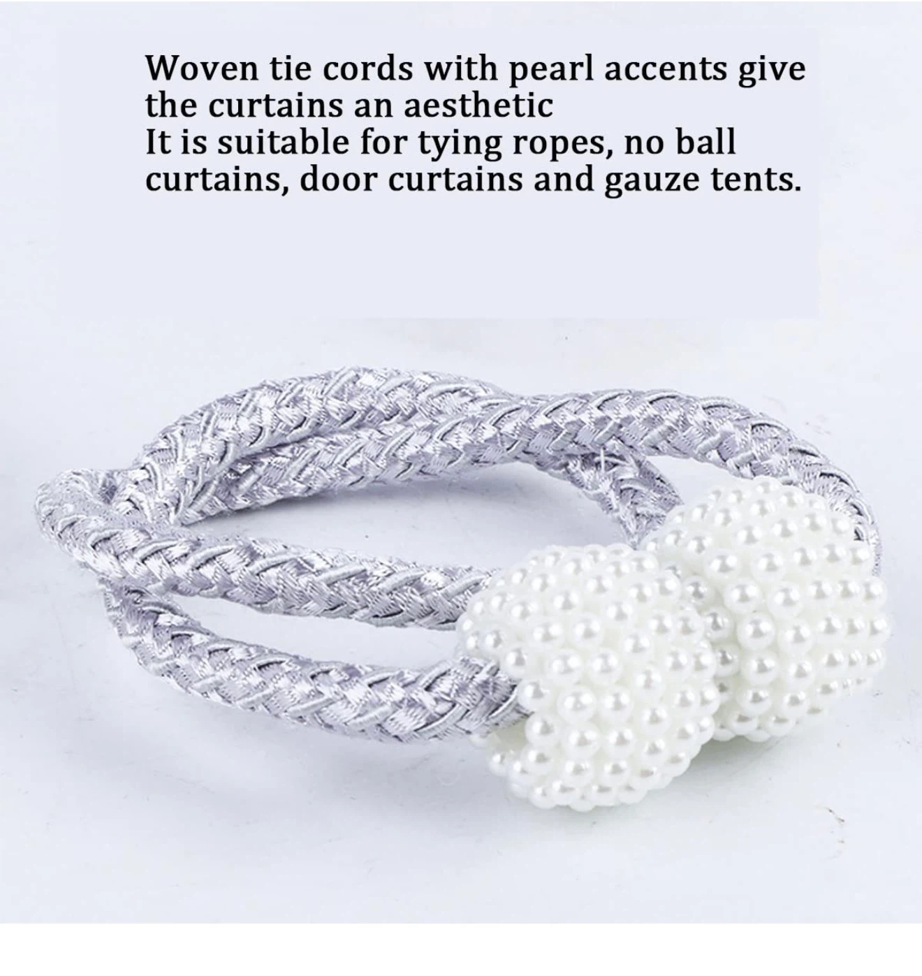 Magnetic Curtain Tiebacks with Pearl Accents, brand new - photo 5