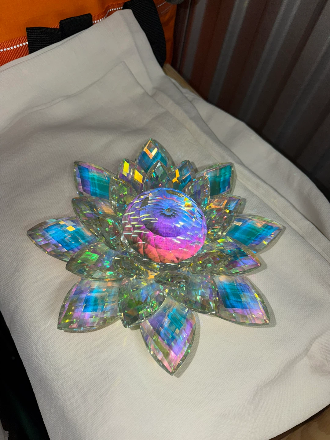 Iridescent Crystal Lotus Flower Decor - photo 2