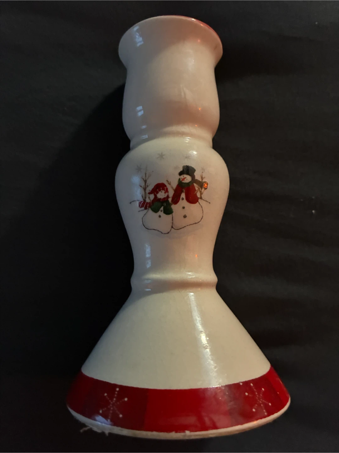 Set of 2 Snowman Ceramic Candle Holders - photo 2
