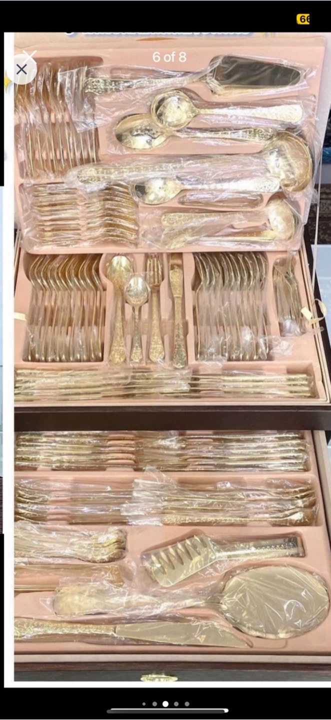 MEW 126-Piece Gold Cutlery Set in Leather Box - photo 3