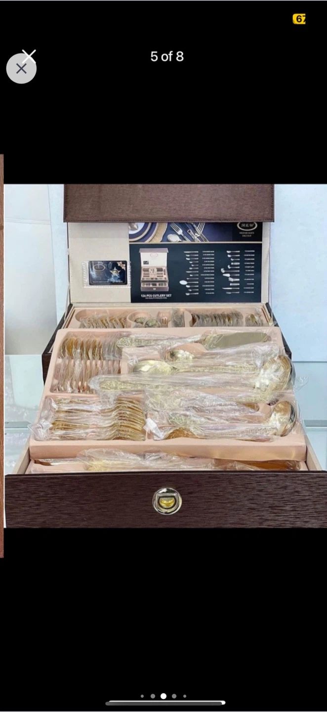 MEW 126-Piece Gold Cutlery Set in Leather Box - photo 4