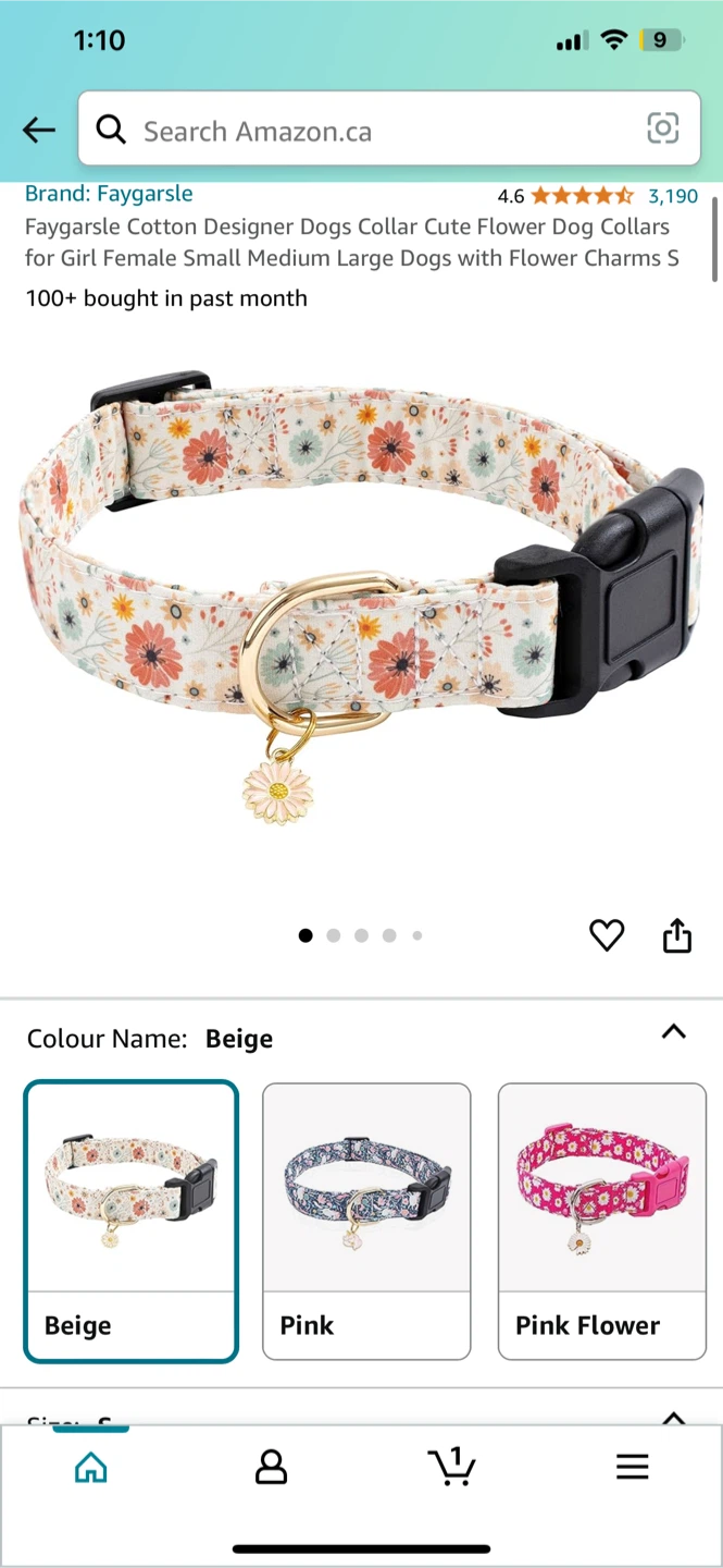 Faygarsle Cotton Flower Dog Collar - Beige