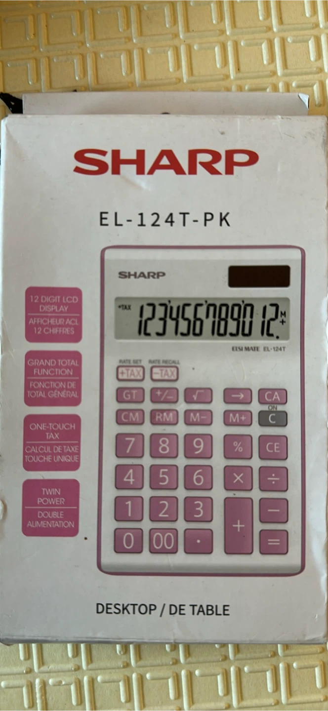 Sharp EL-124T-PK Desktop Calculator