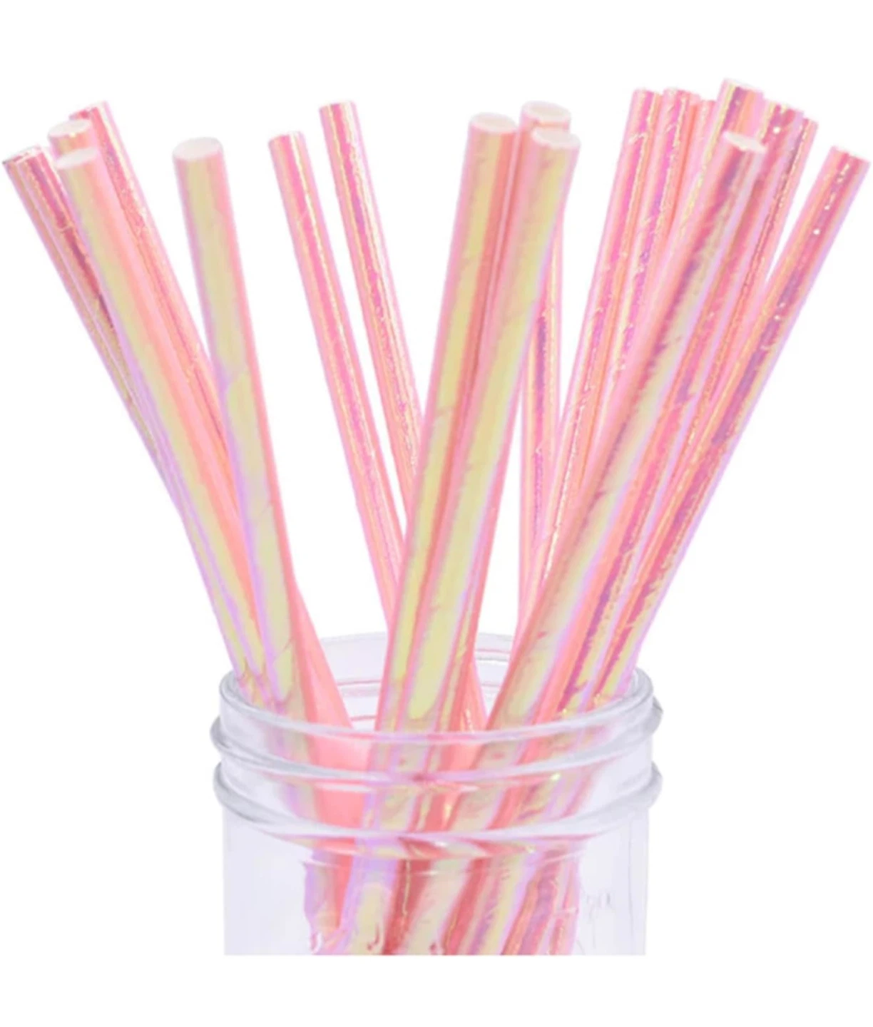 BOFA Eco-Friendly Pink Paper Straws - 100 Pack
