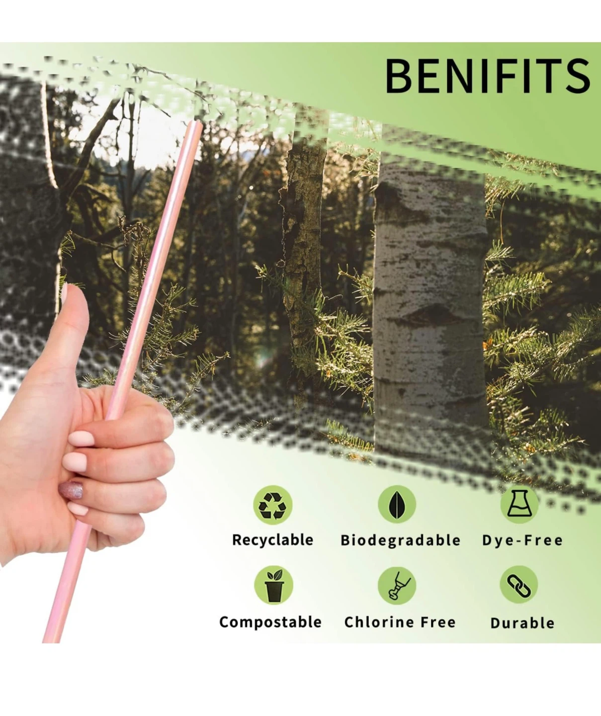 BOFA Eco-Friendly Pink Paper Straws - 100 Pack - photo 4