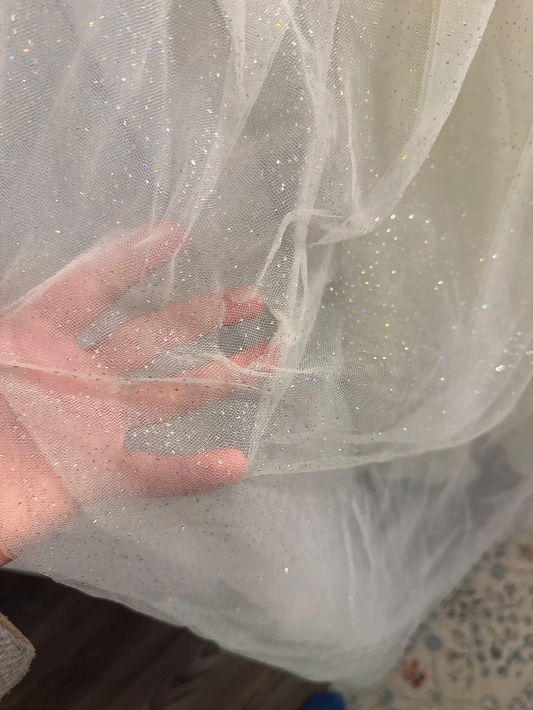 Cream formal dress with glitter tulle - photo 4