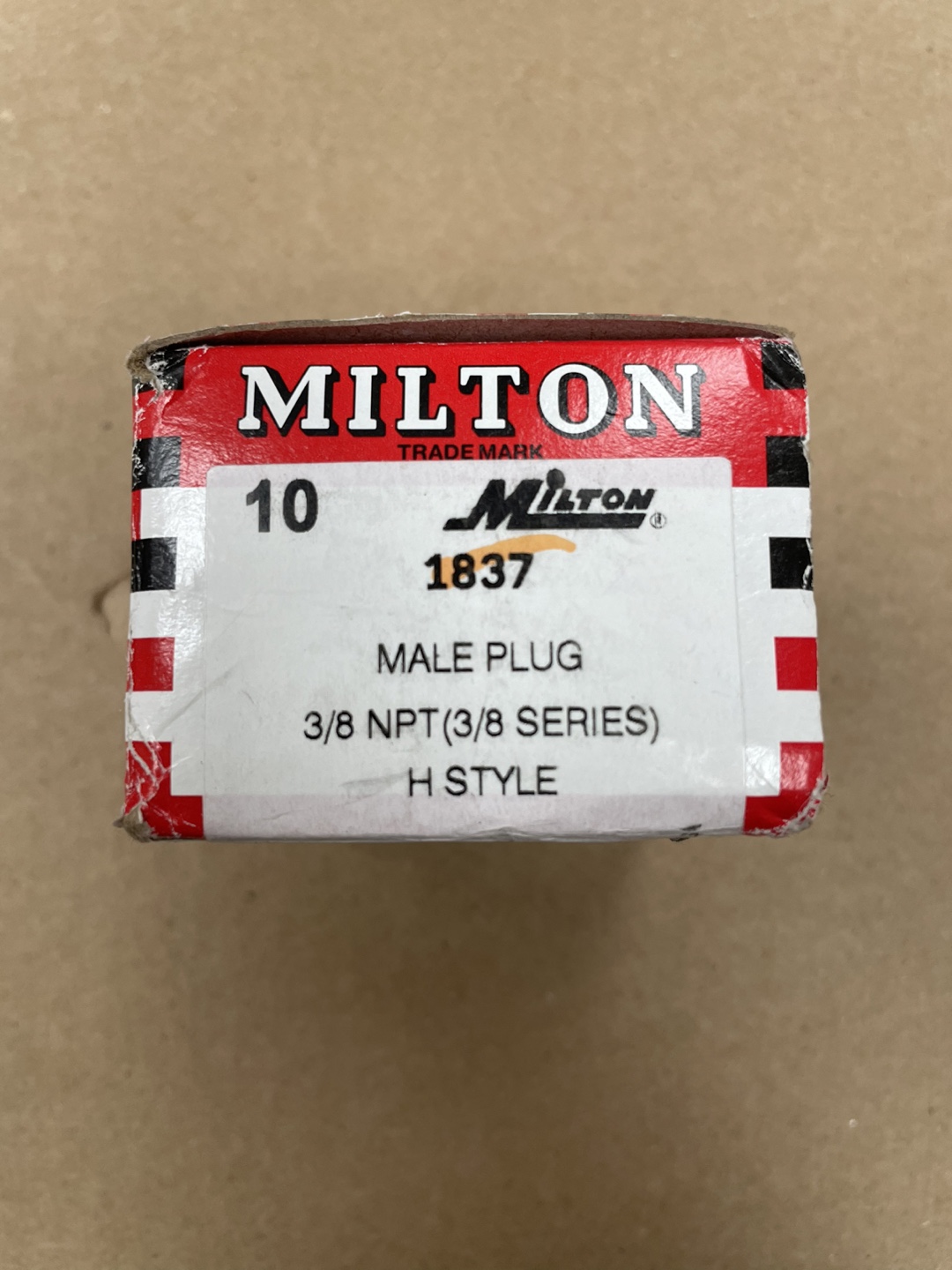 Milton 1837 H-Style 3/8" NPT Male Plugs, 10 Pack - photo 2
