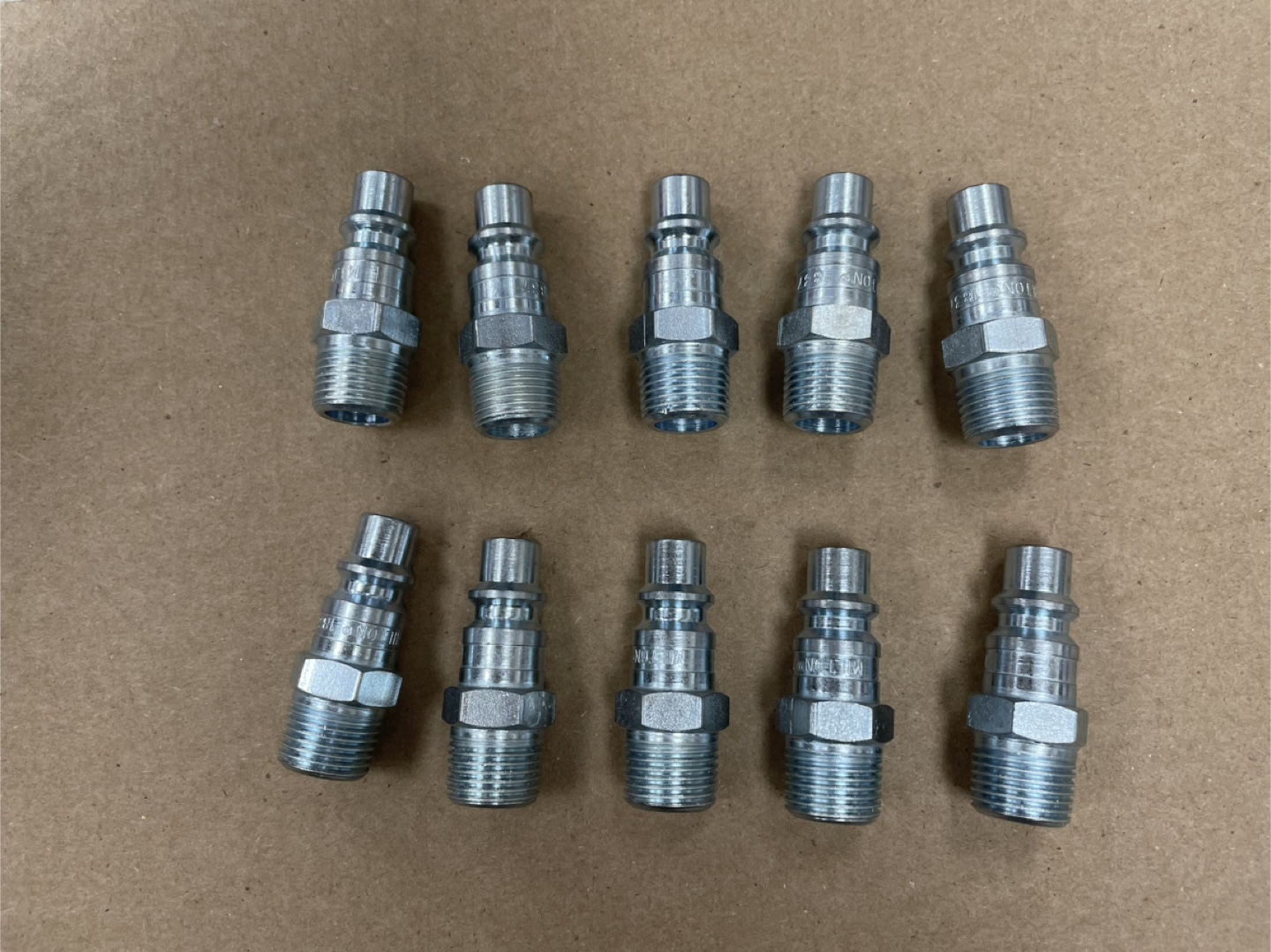 Milton 1837 H-Style 3/8" NPT Male Plugs, 10 Pack
