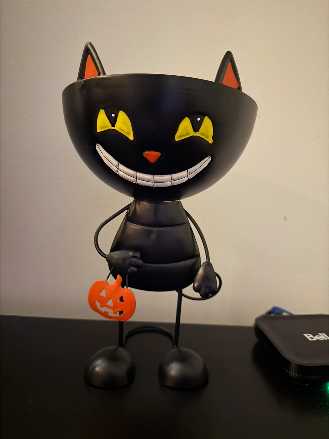 Metal Halloween Black Cat Candy Bowl