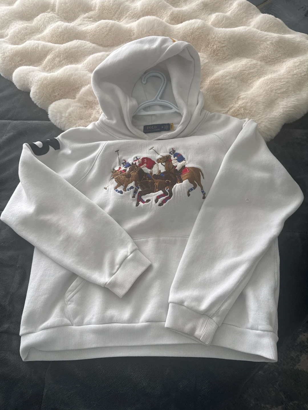 Polo Ralph Lauren White Hoodie Size M