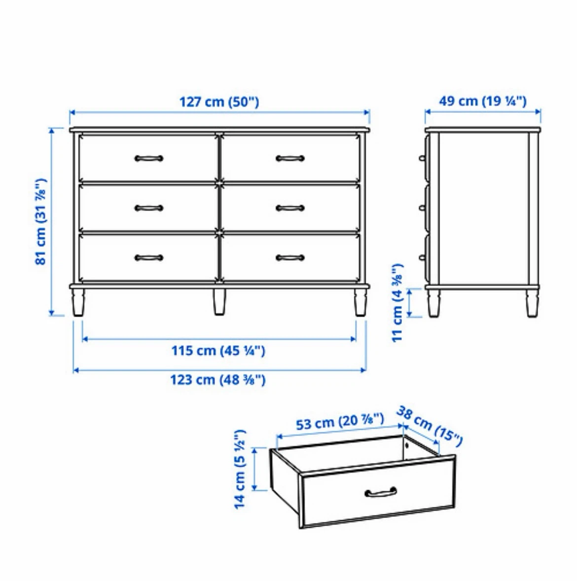 IKEA white dresser 6 drawers like new condition - photo 5