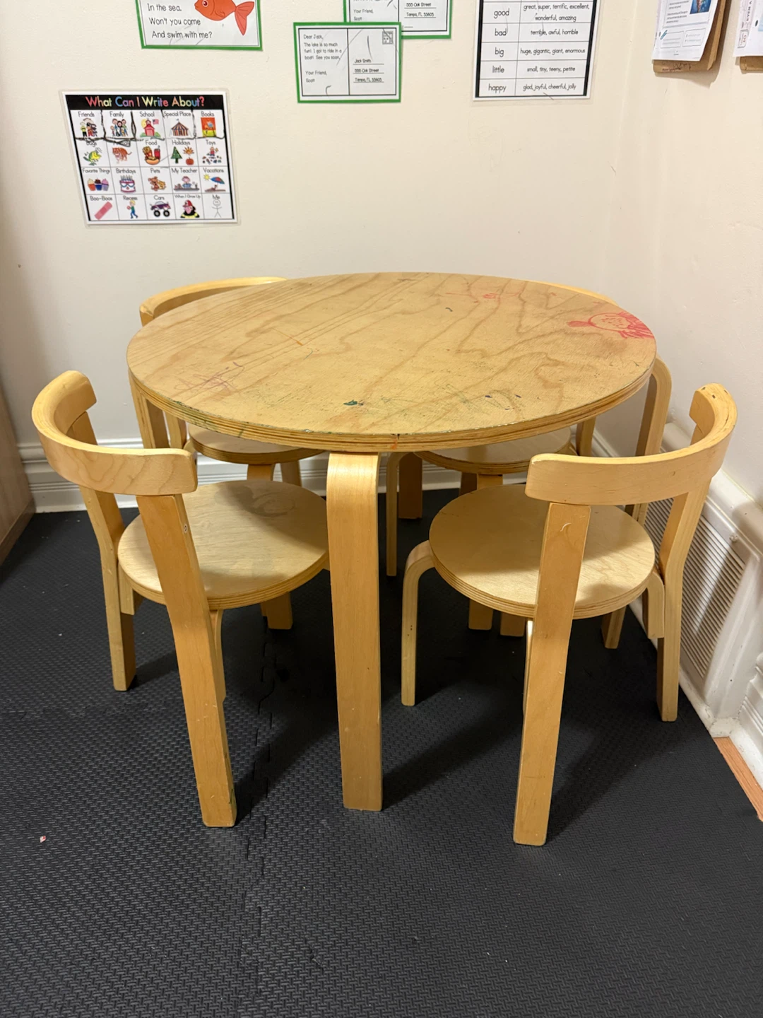 Costzon 5-Piece Kids Round Table and Chair Set