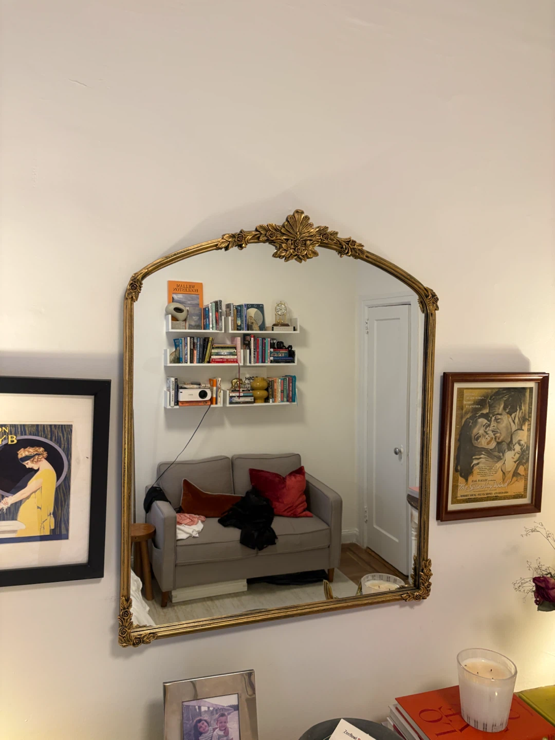 Vintage Style Gold Arch Wall Mirror