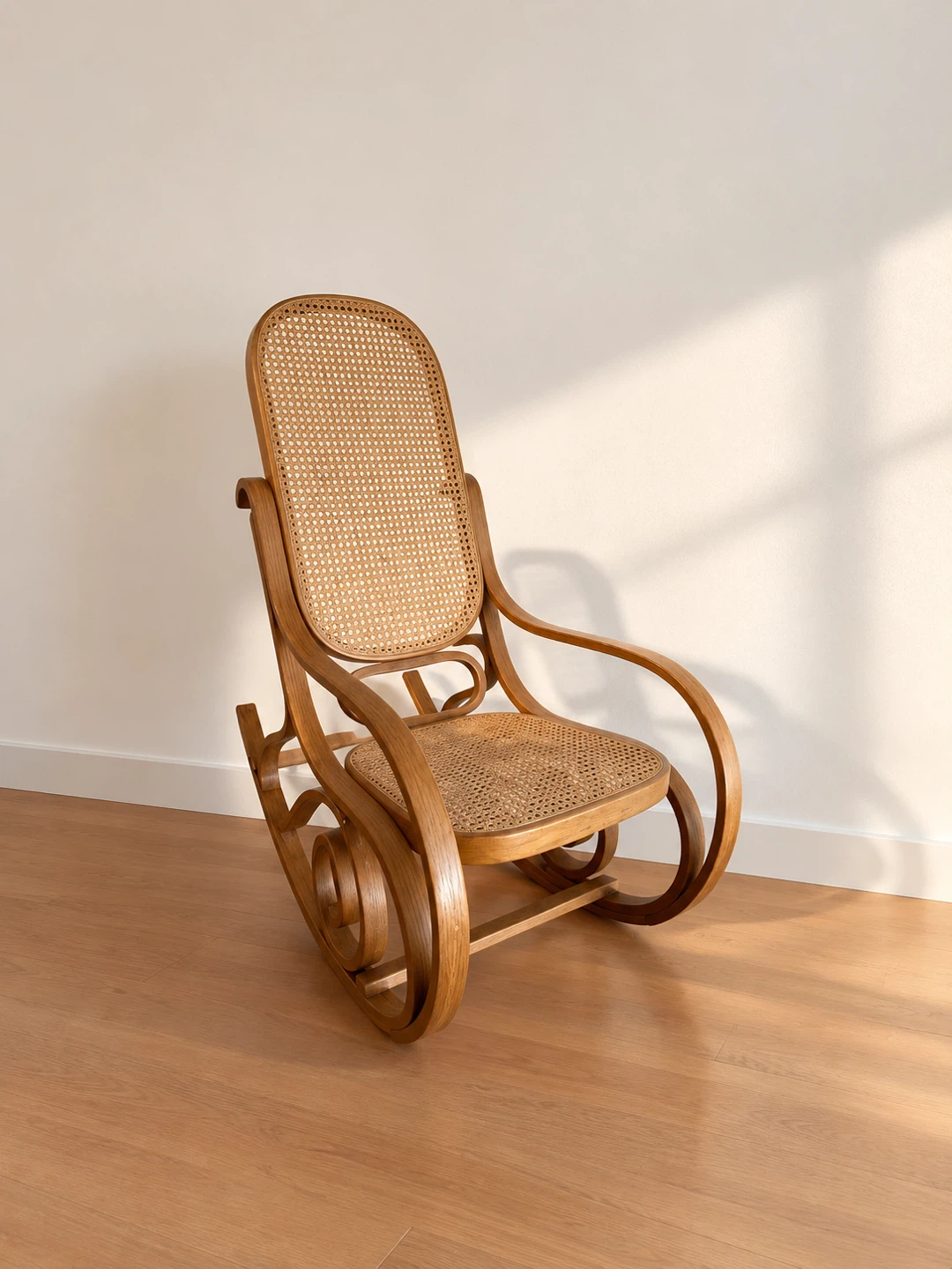 Bentwood Rattan Rocking Chair