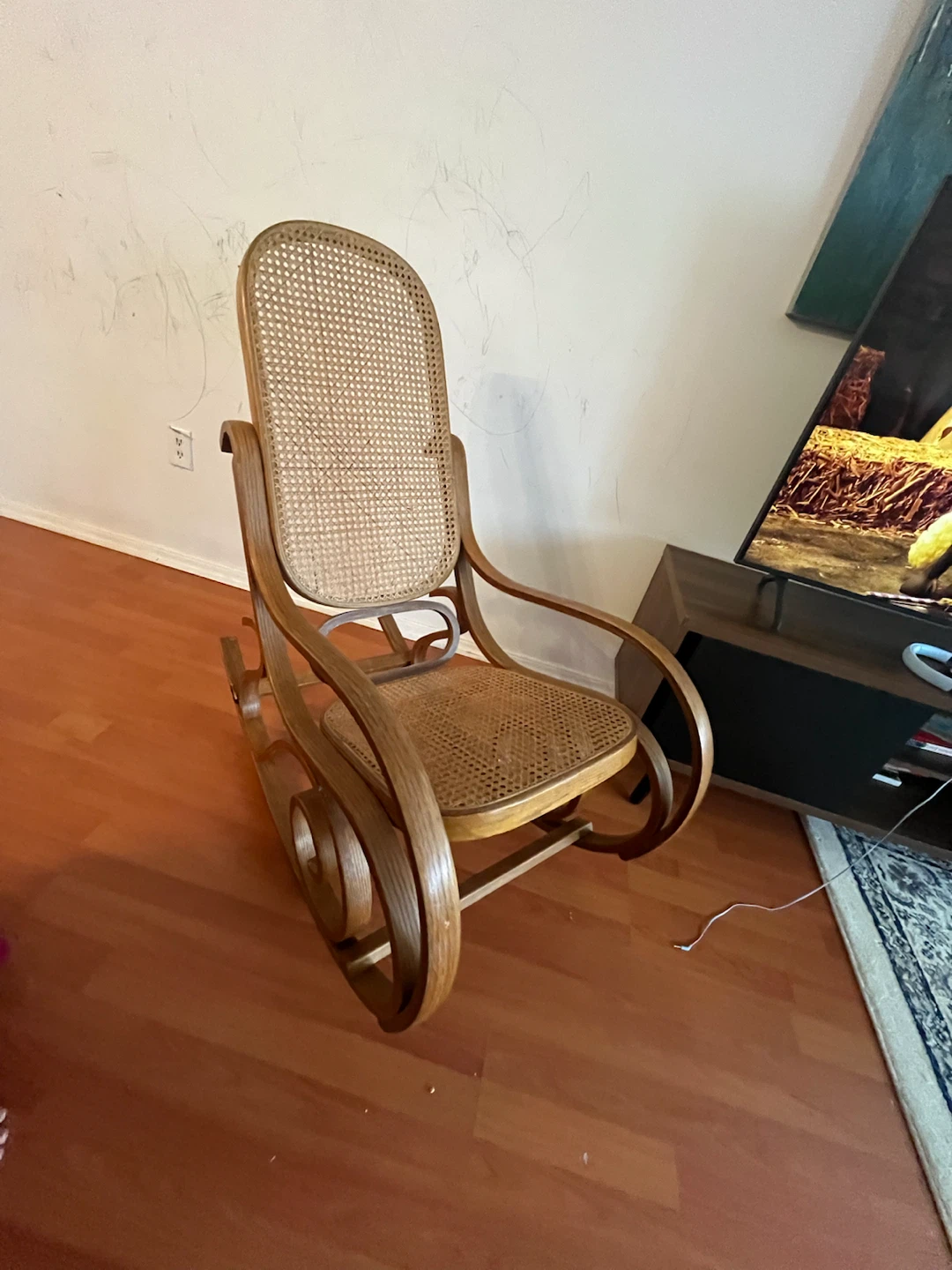 Bentwood Rattan Rocking Chair - photo 3