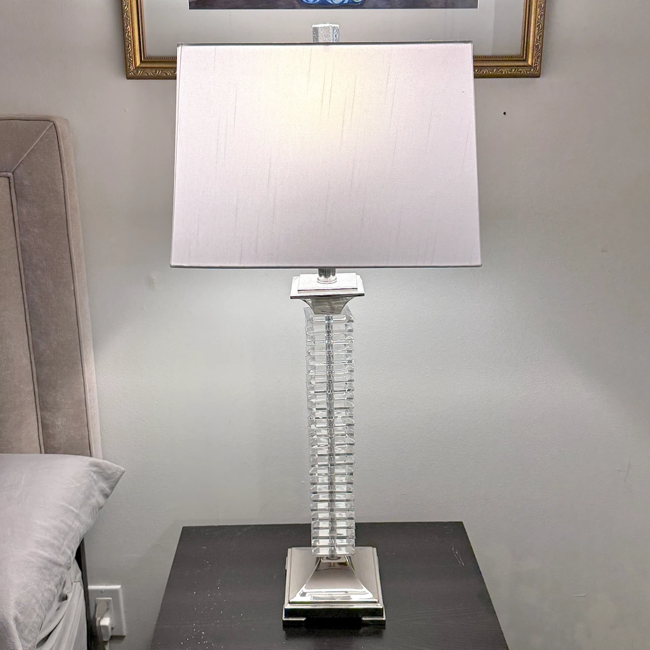 Large crystal table lamp