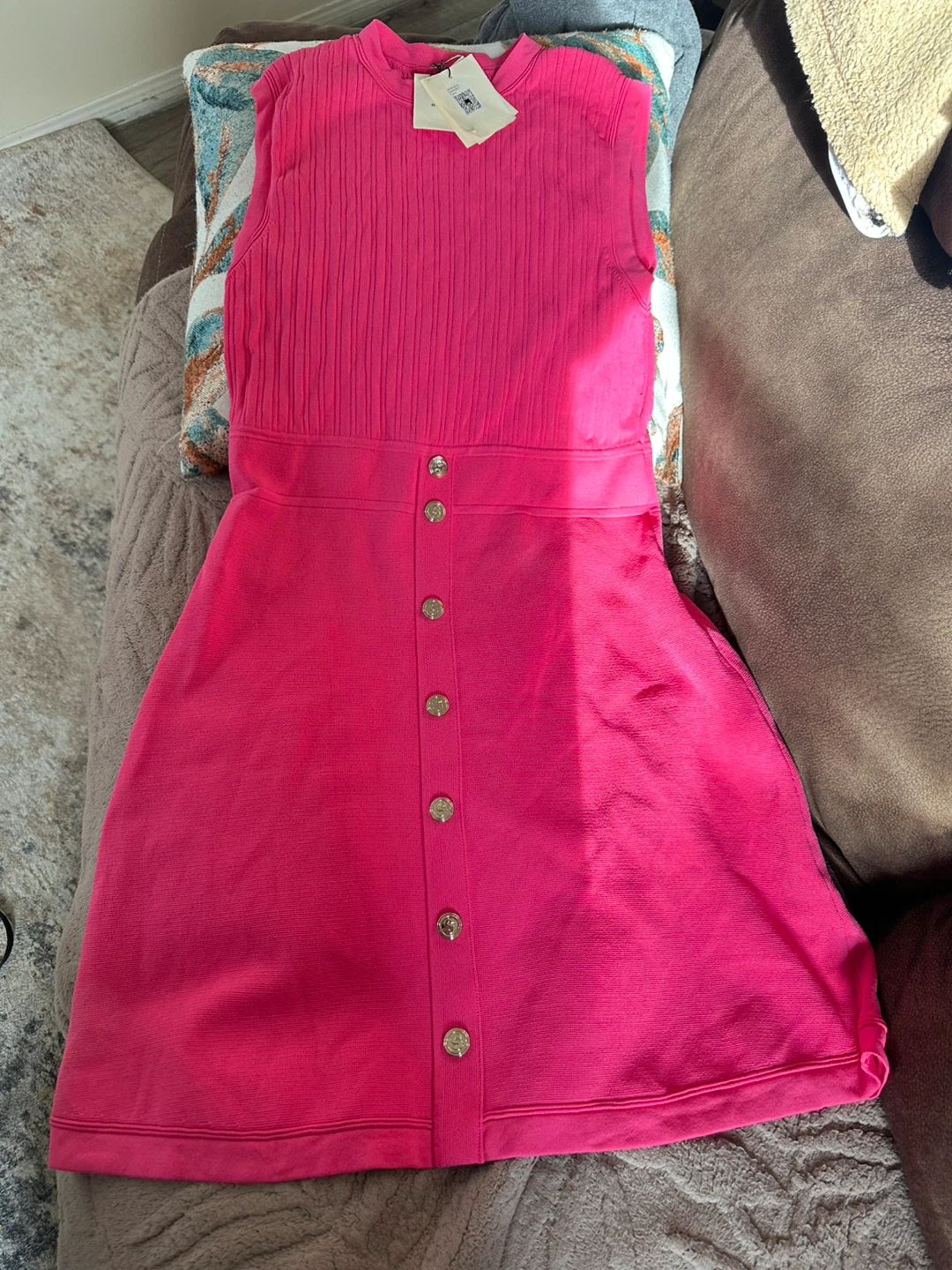 Sandro Pink Sleeveless Knit Dress Size 40 cash only - photo 3