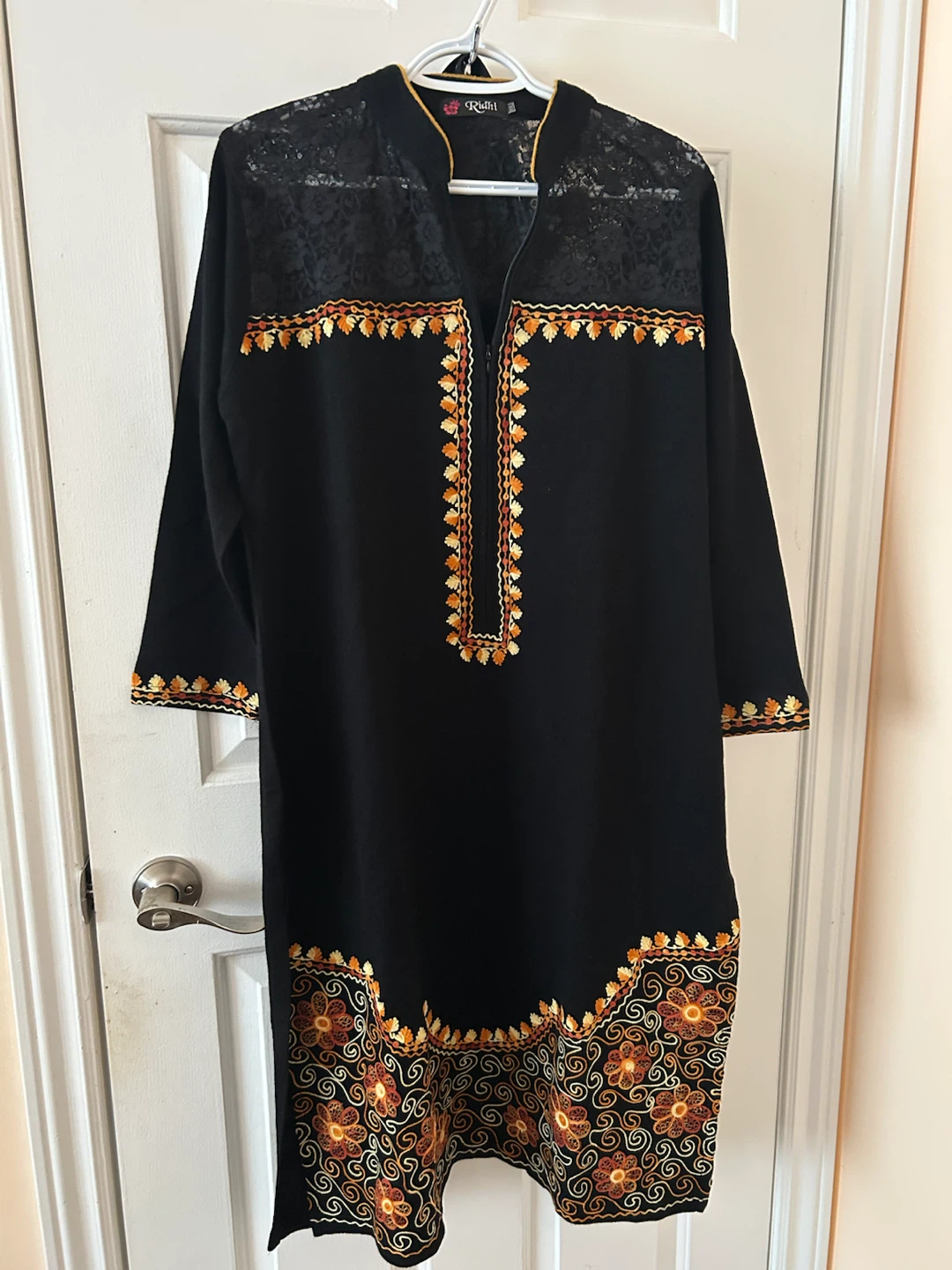 Ridhi Embroidered Black Kurti