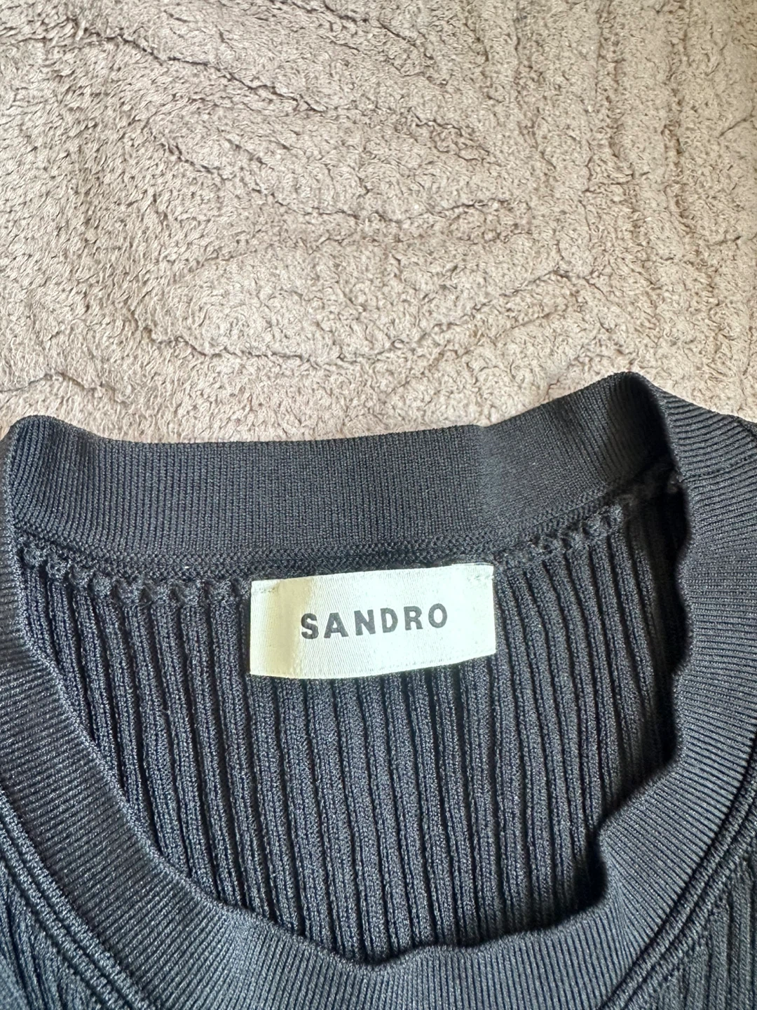 Sandro black ribbed knit dress it’s size 40 cash only