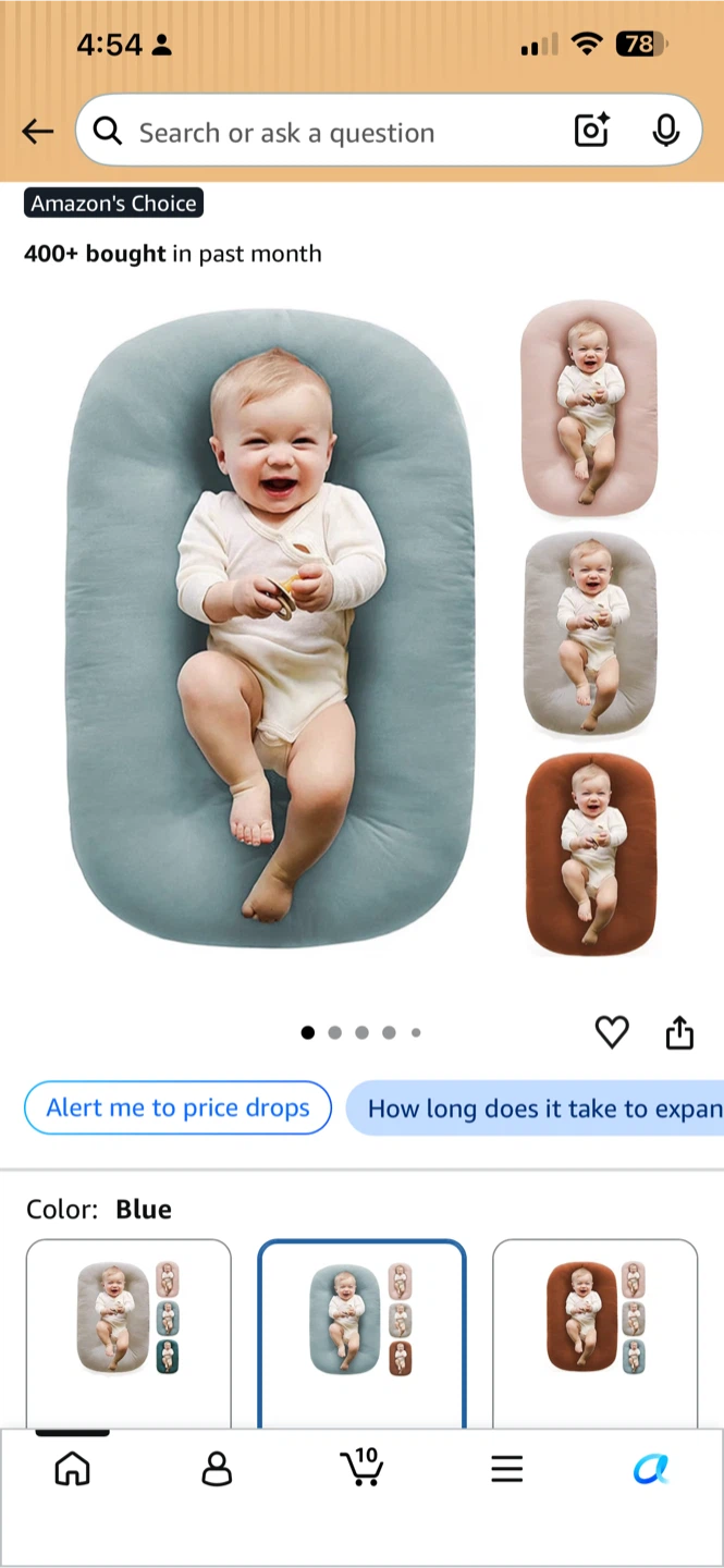 Aciroc Baby Soft Lounger - Blue