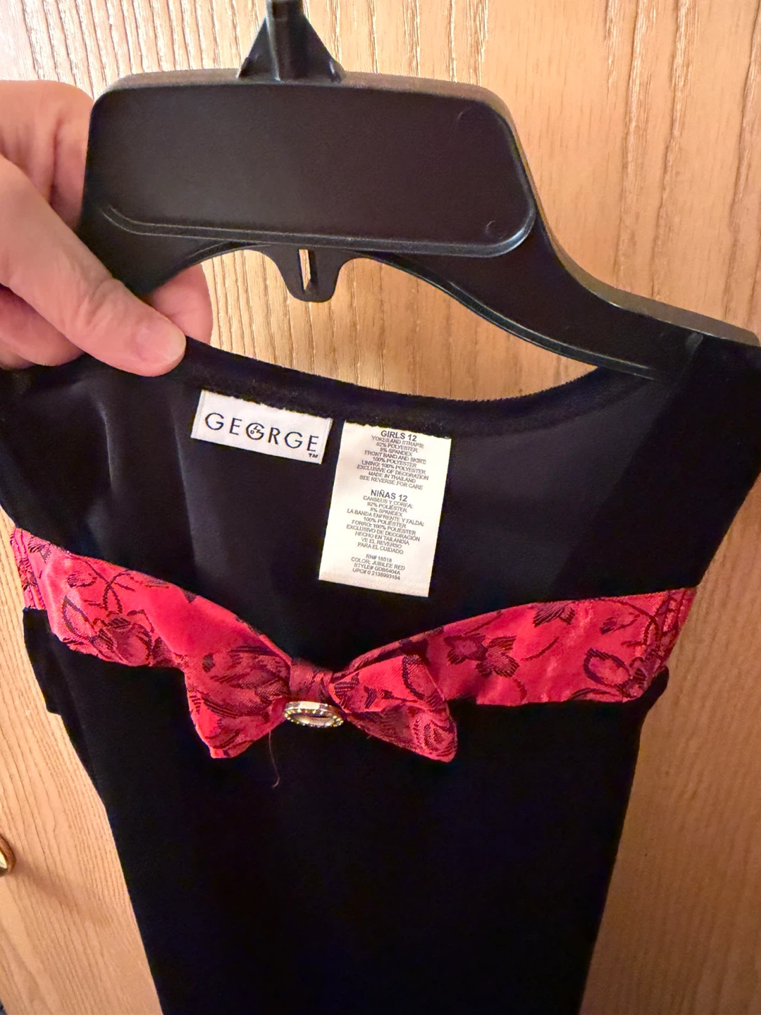 George Girls Black and Red Rose Dress - photo 3