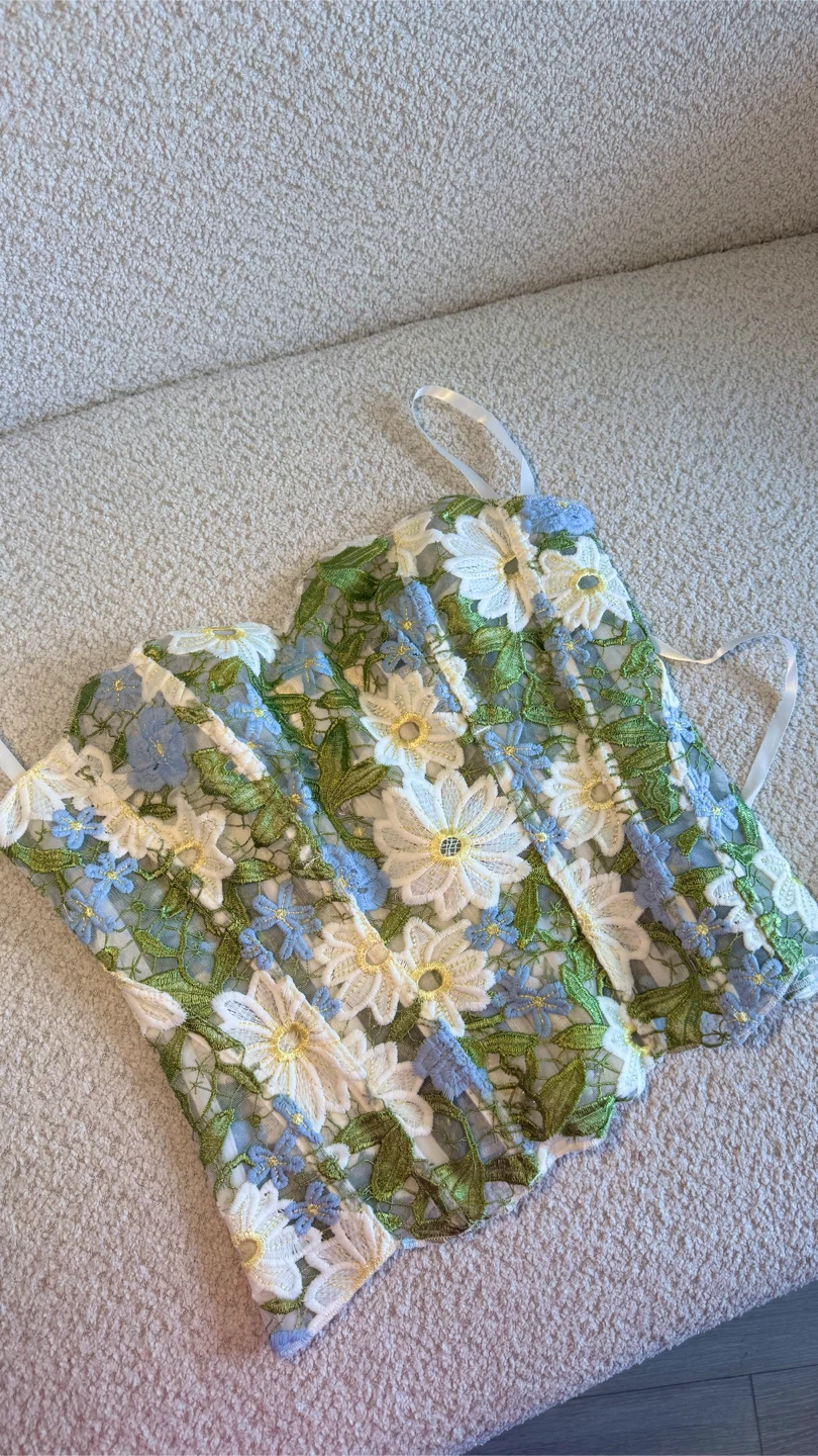 Floral Lace Corset Top and Skirt Set - photo 4