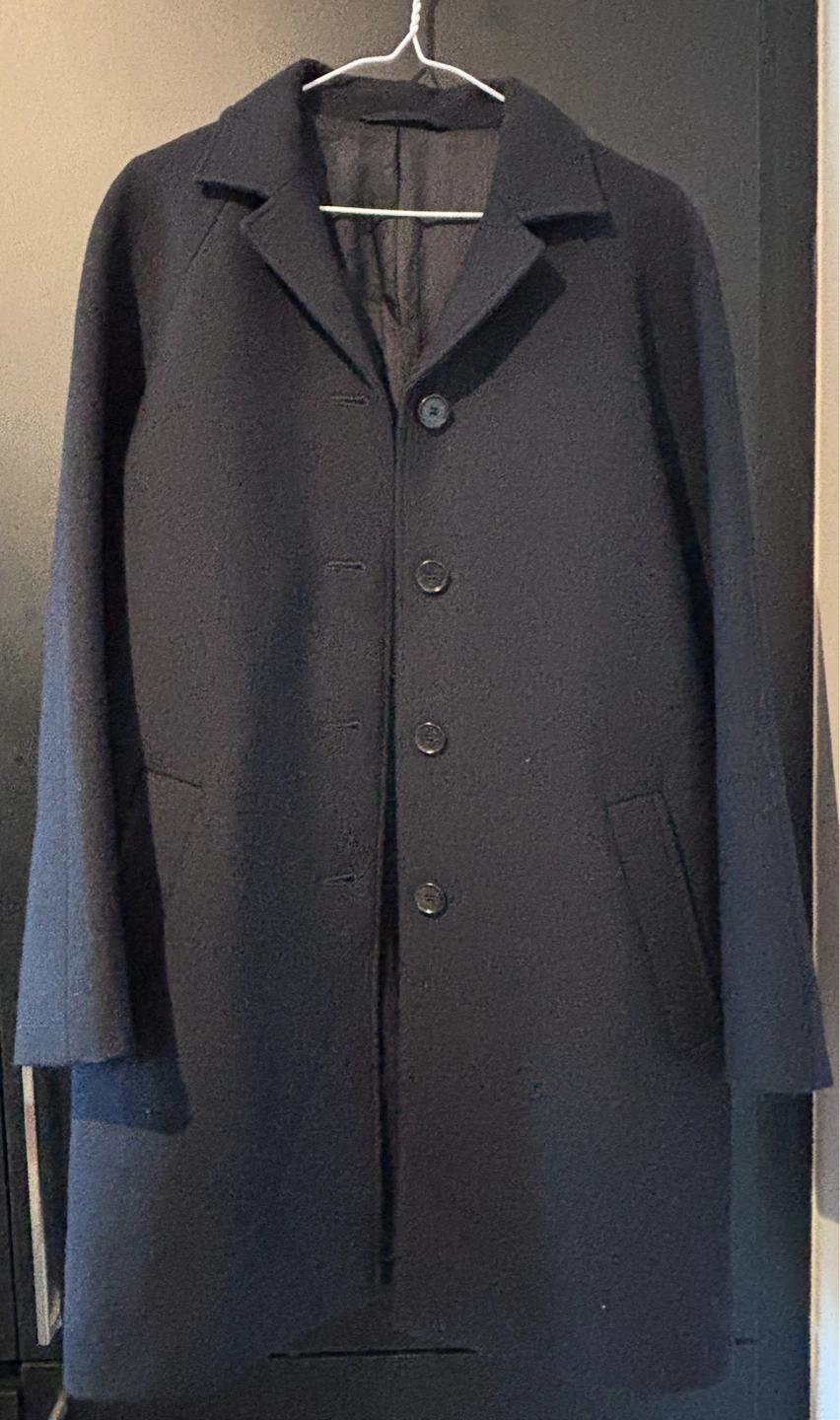 "COS" Dark Navy Wool-Blend Overcoat