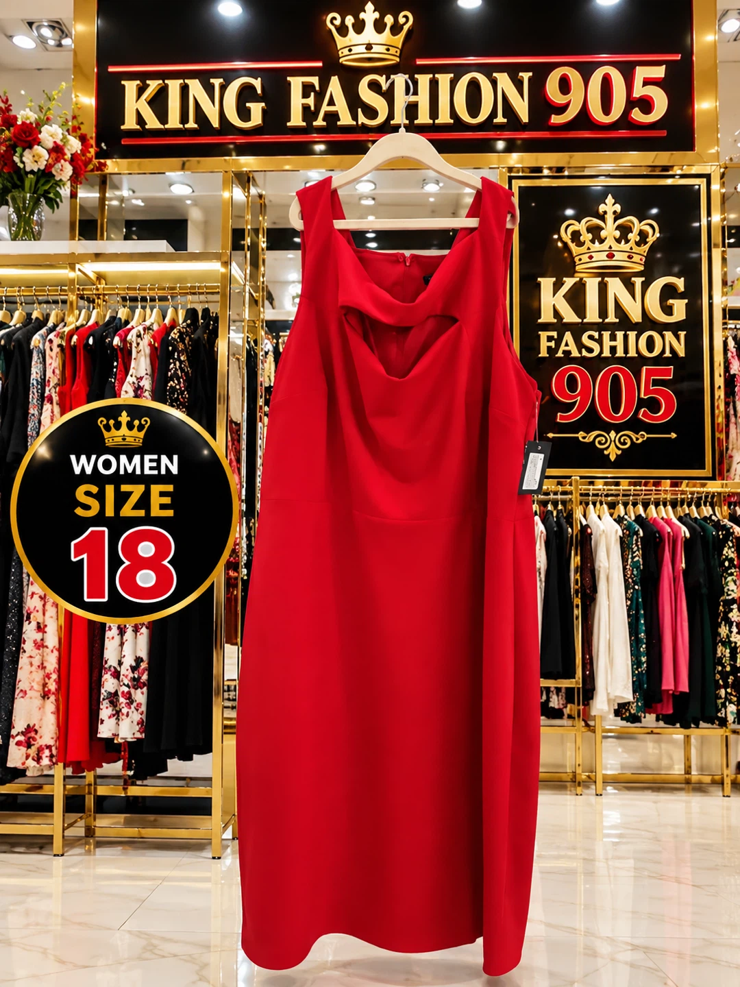 Red Sleeveless Dress Size 18 - photo 2
