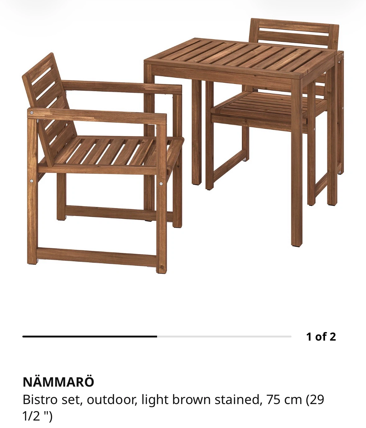 IKEA NÄMMARÖ Bistro Set - photo 4
