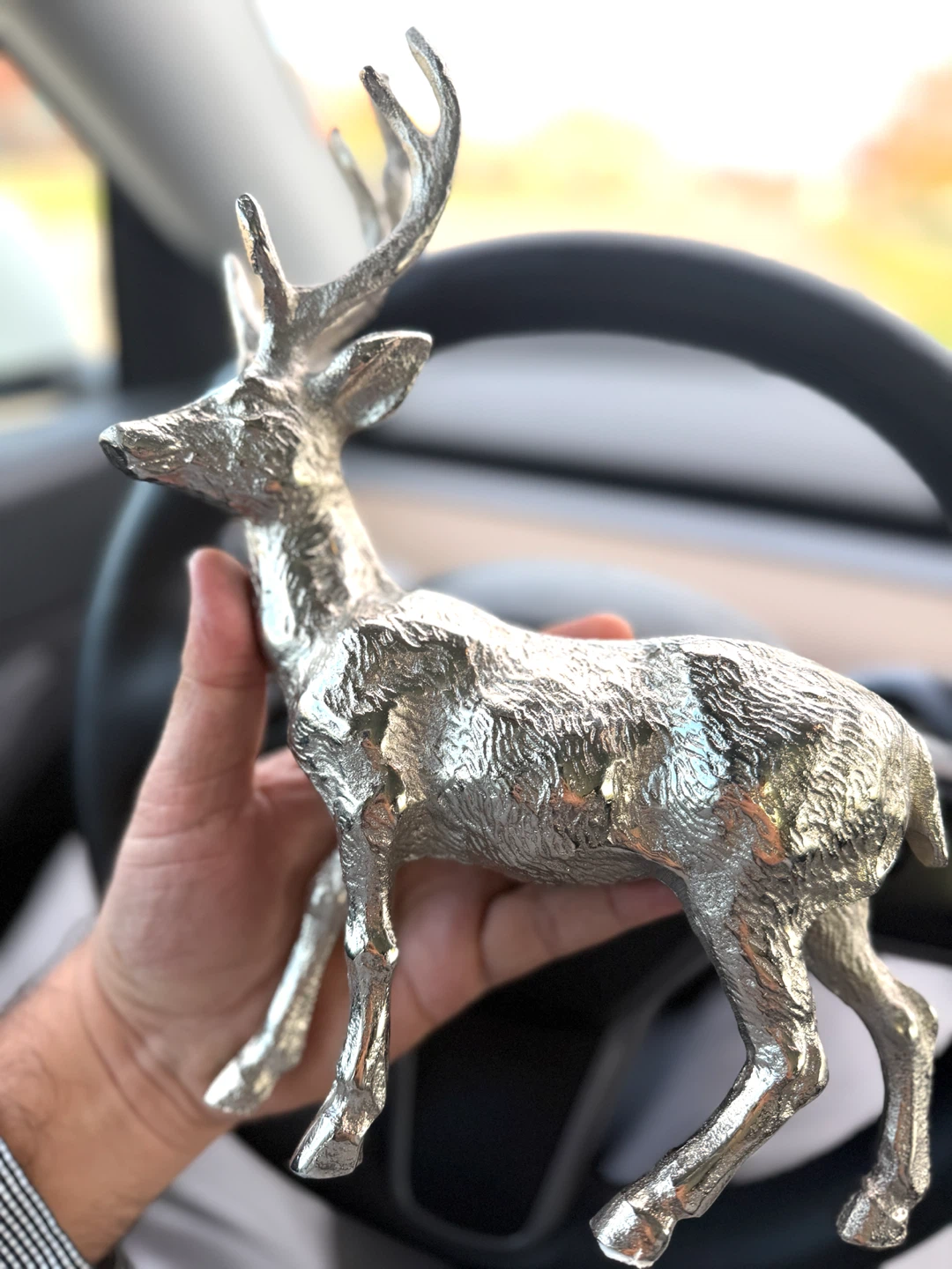 Silver-Tone Reindeer Decorative Figurine