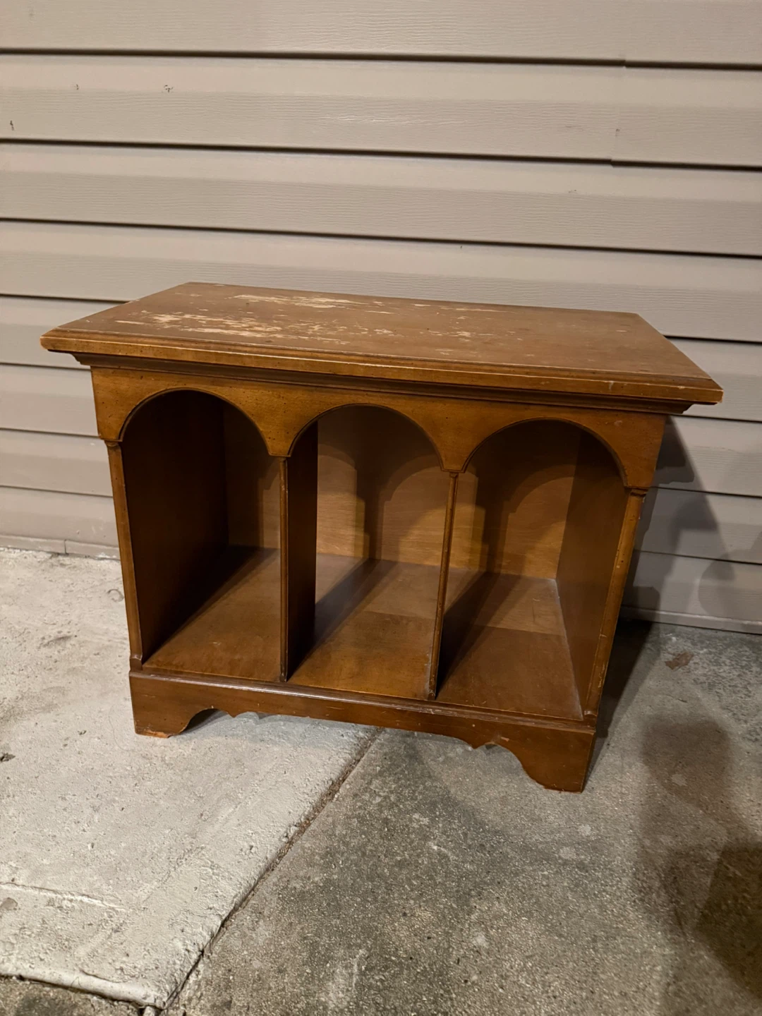 Vintage Wooden Record Cabinet Side Table - photo 2