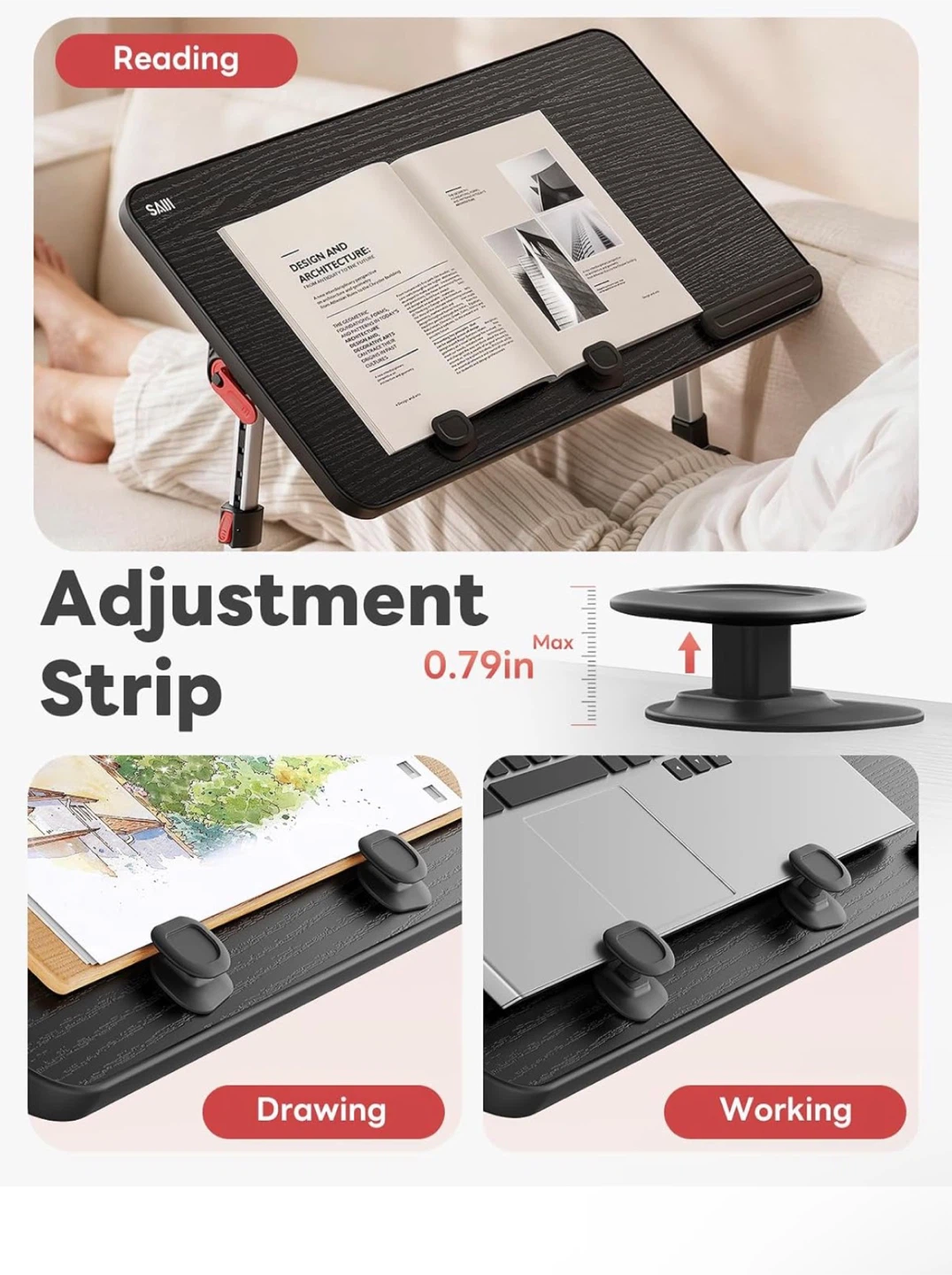 SAIJI Adjustable Laptop Bed Tray - photo 3