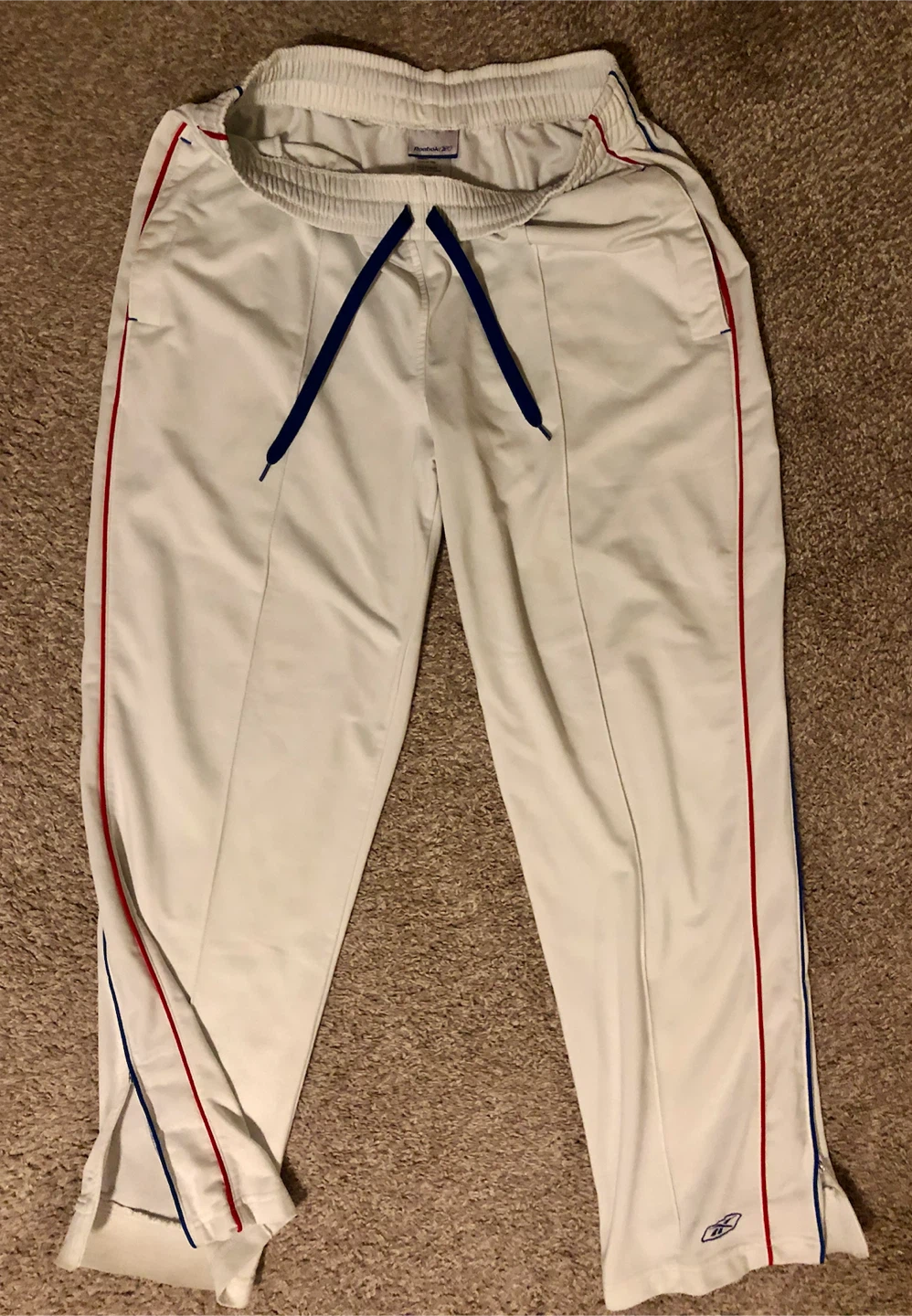 Men’s Reebok White Track Pants Large