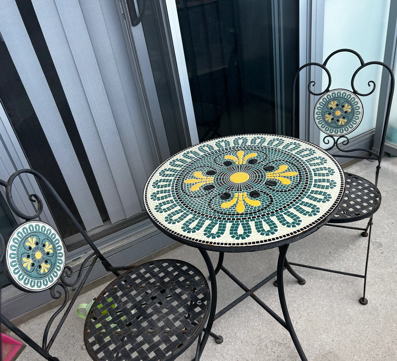 3 Piece Mosaic Patio/Balcony Bistro Set – Table + 2 Chairs - photo 2