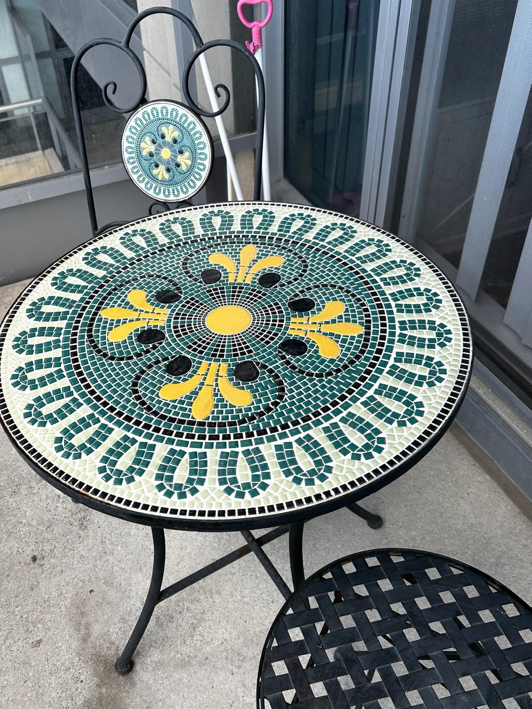 3 Piece Mosaic Patio/Balcony Bistro Set – Table + 2 Chairs - photo 3