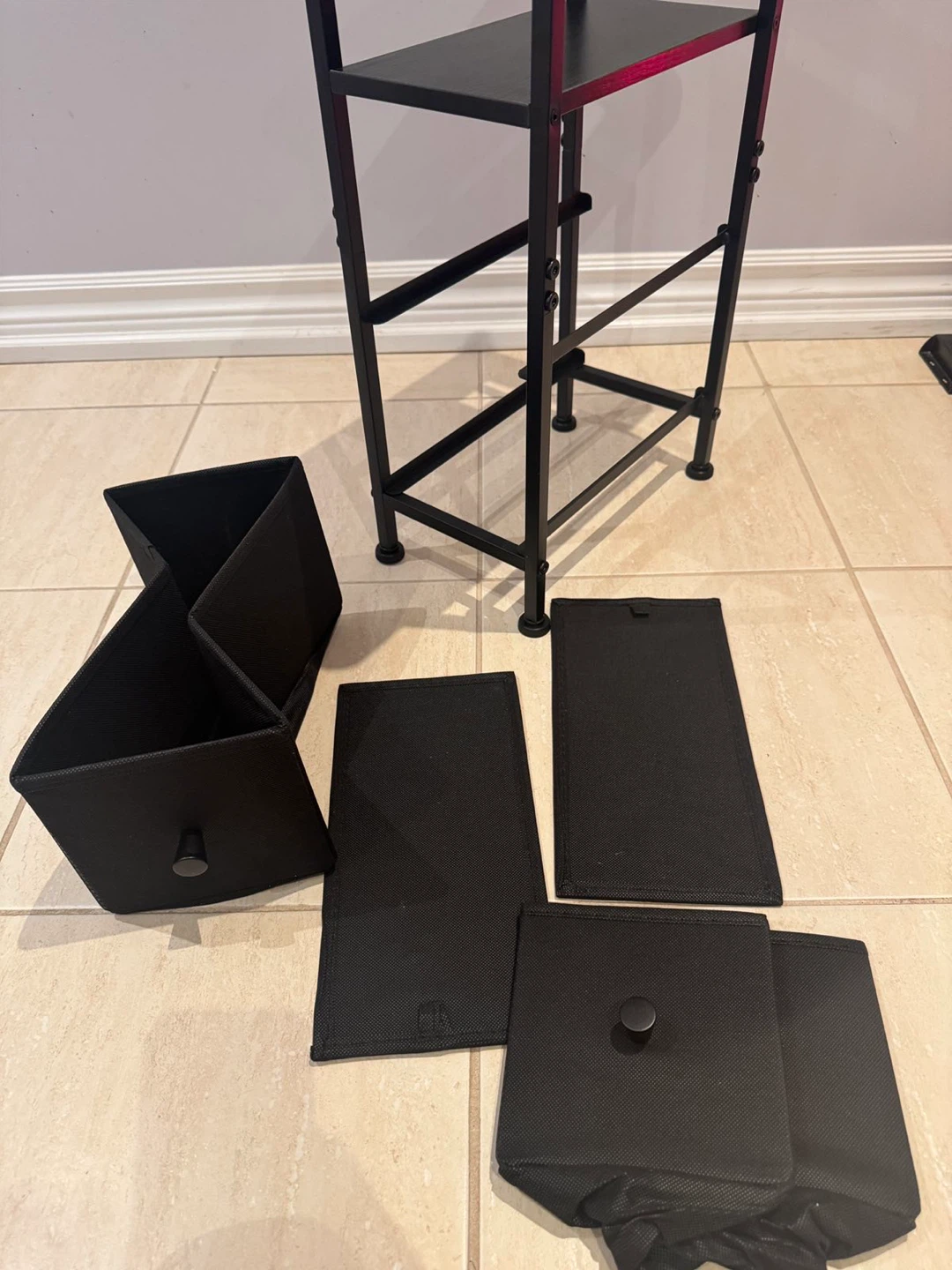 Black Slim Side Table with Charging Station - photo 5