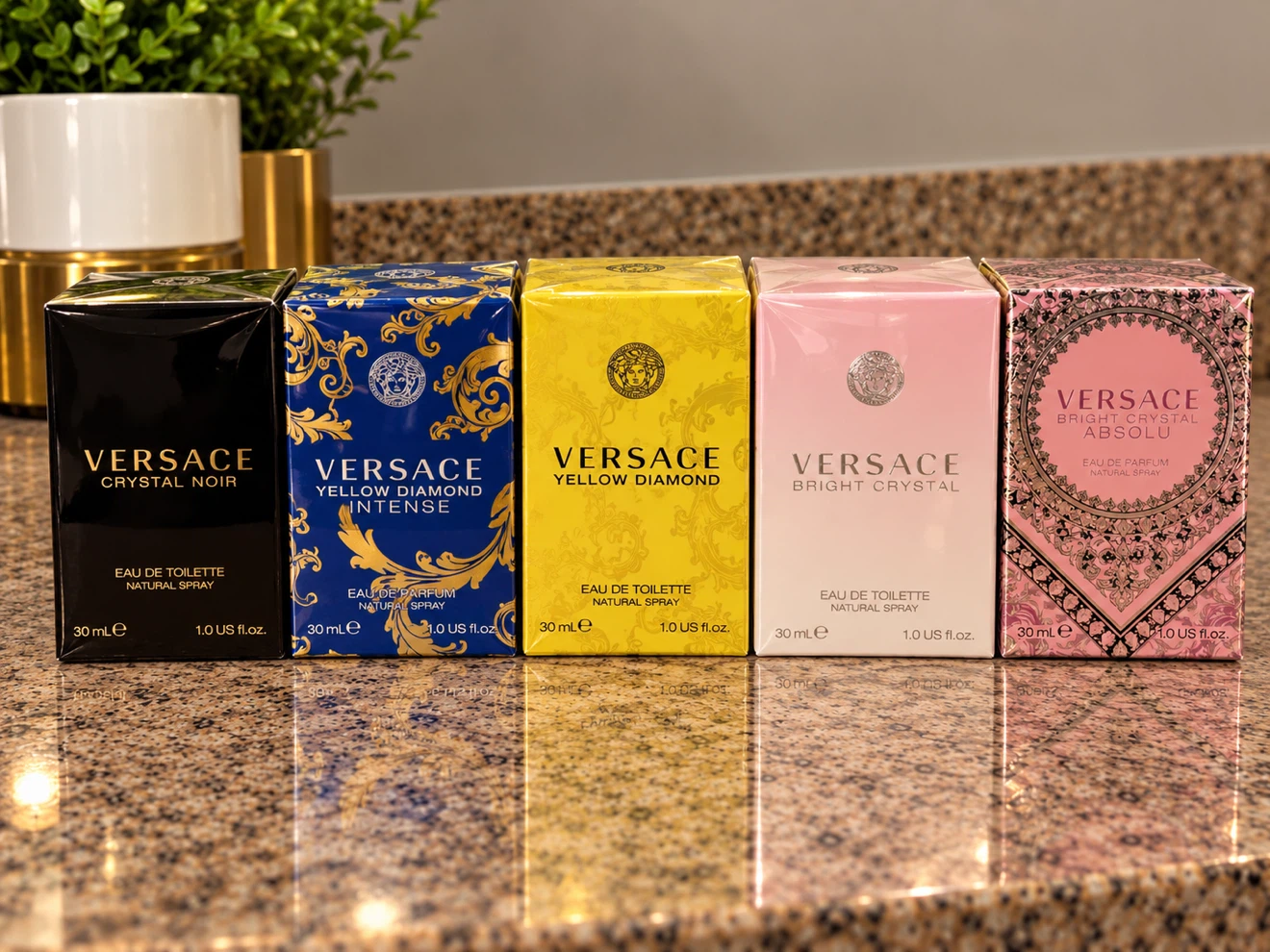 Set of 5 Versace Perfume Miniatures 30ml