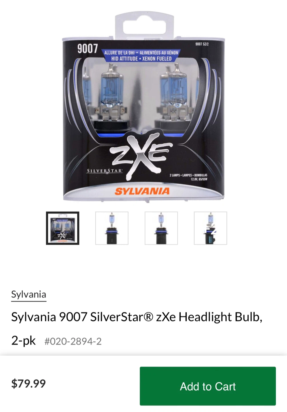 Sylvania 9007 SilverStar zXe Headlight Bulbs