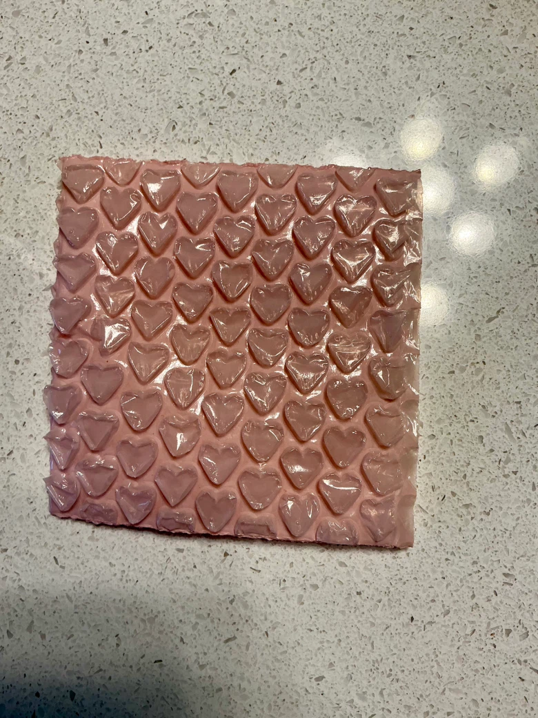 Pink Heart Pattern Bubble Wrap Sheet