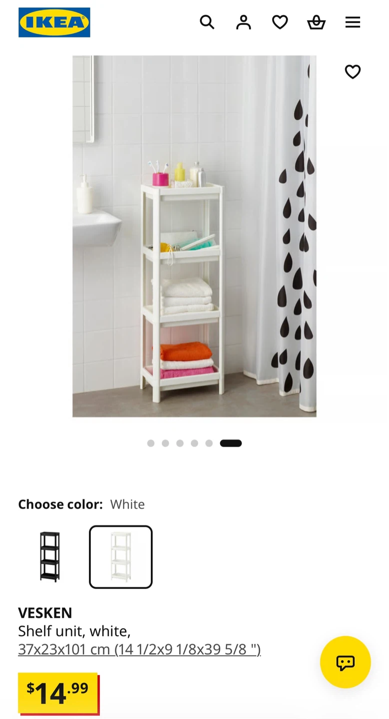 IKEA VESKEN White Shelf Unit