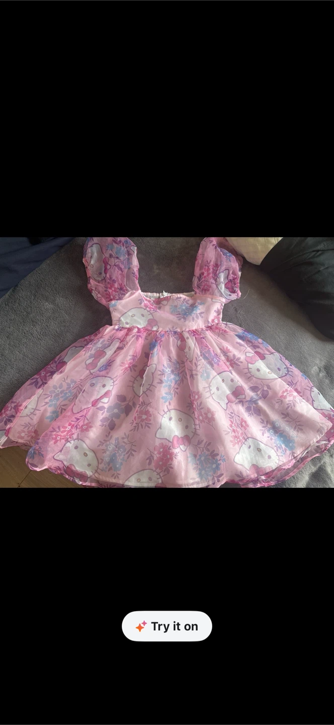 Hello Kitty Floral Puff Sleeve Dress